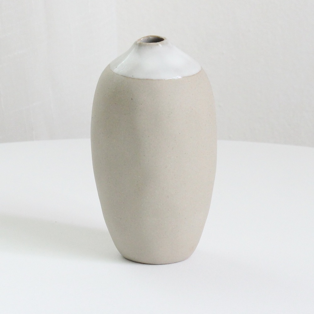 Barro Natural Clay Glazed Mini Flower Vase tall